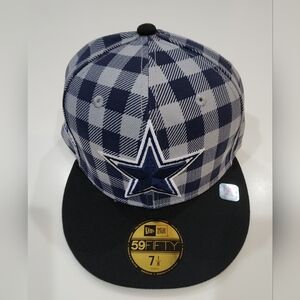 DALLAS COWBOYS|New Era 59Fifty Team Headgear|Gray/Blue Plaid Colorway|Size 7 1/8